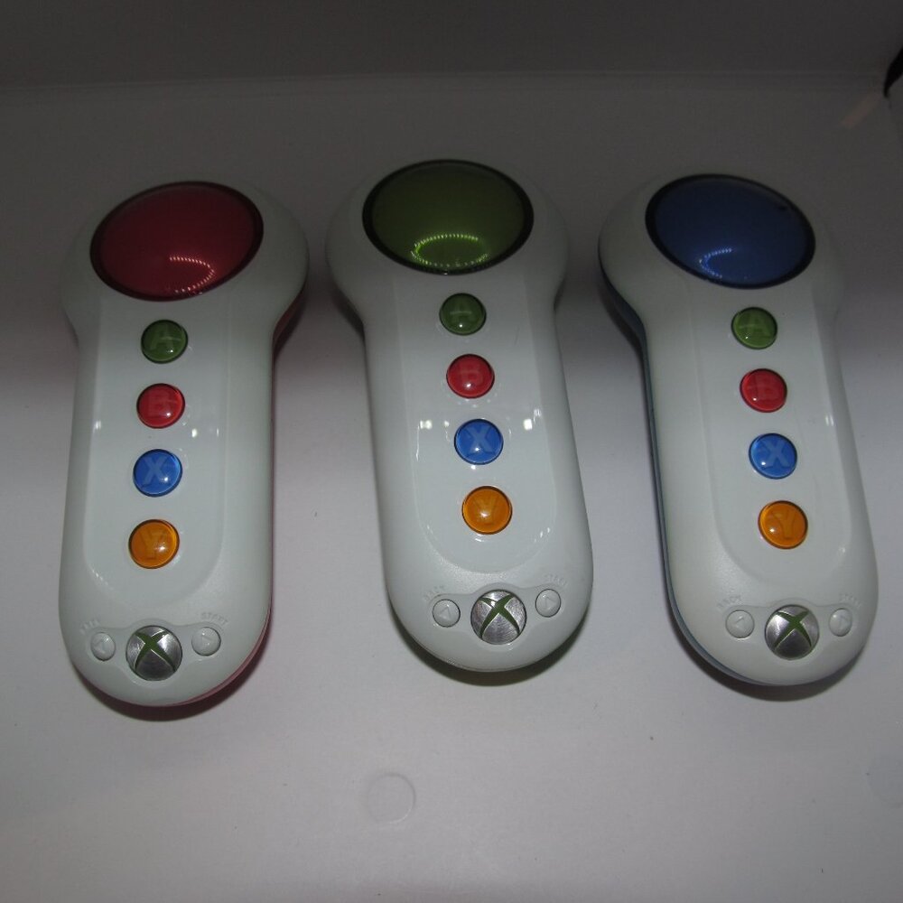 Microsoft Xbox 360 Buzz Trivia Wireless Big Button Controllers Set of 3 UNTESTED